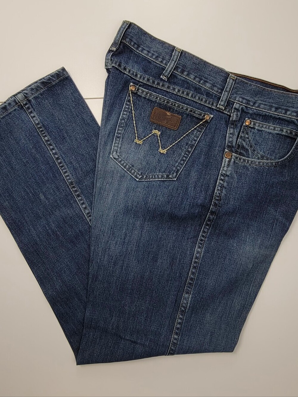 Wrangler Retro Jeans Mens 36X32 Relaxed Boot Western Cowboy Blue Denim Dark
